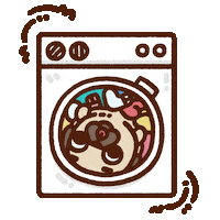 Laundry Day Dog Sticker by Puglie Pug