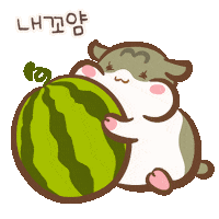 Watermelon Eating Sticker by catgrass