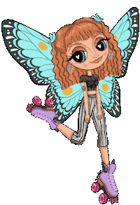 Butterfly Roller Skate Sticker by Camilla Art Illustrations