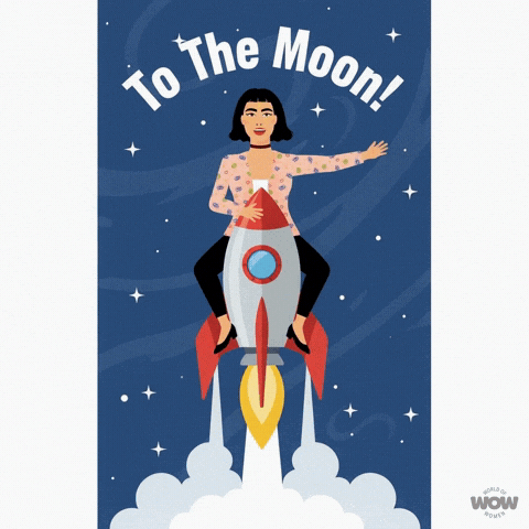Excited To The Moon GIF by World Of Women