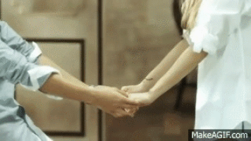 holding hands hug GIF