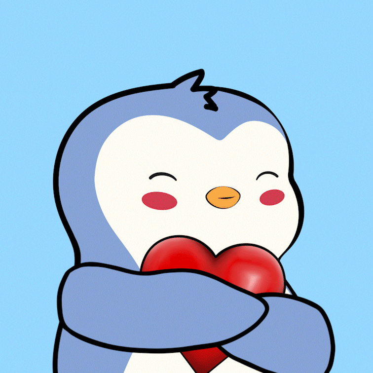 pudgypenguins giphyupload love heart hug GIF