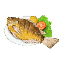 Fried Fish Comida Sticker