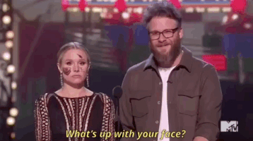 mtv awards whats up with your face GIF by MTV Movie & TV Awards