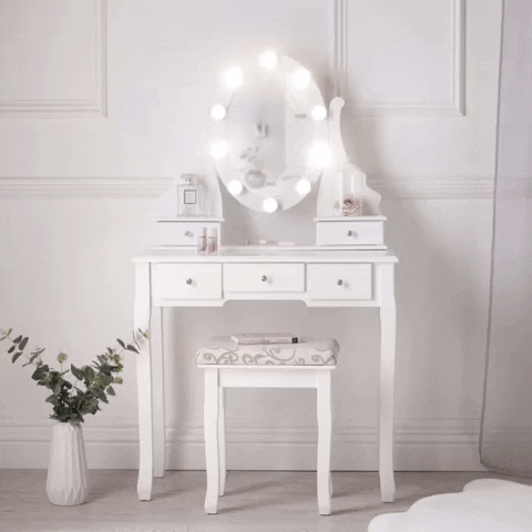 CarmeHome sparkle dressing table hollywood dressing table mirror dressing table GIF