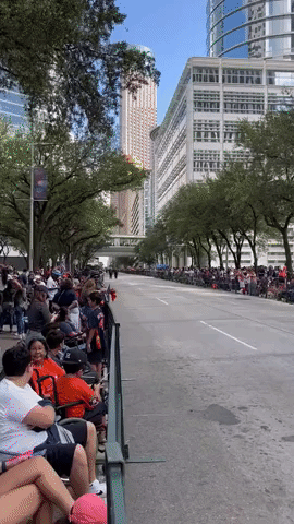 Crowds Line Streets of Houston Ahead of Parade