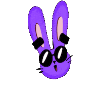 robertaplant happy yeah bunny purple Sticker