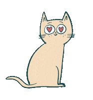 Cat Love Sticker by Franziska Höllbacher