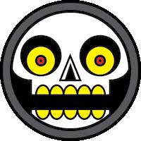 Telletec skull rolling dizzy aztec Sticker