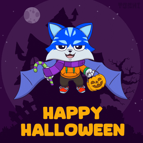 Flying Trick Or Treat GIF by Toshithecat