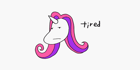 Tired Unicorn GIF by PlayDappTown