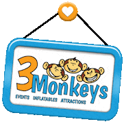 3MonkeysInflatablesOfficial entertainment events attractions inflatables Sticker