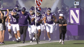 American Flag Football GIF by Northwestern Athletics