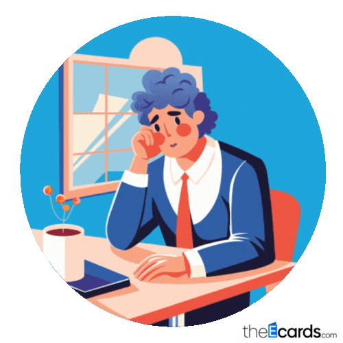 Sad Miss You Sticker by TheEcards.com