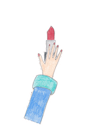 Laptva beauty hand lipstick red lipstick Sticker