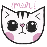 Meh Big Eyes Sticker by Cat & Raven