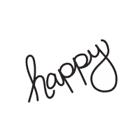 Happy Black And White Sticker