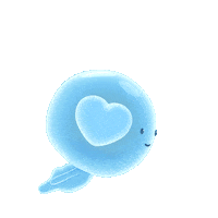 officialflowly heart fly flying blue heart Sticker