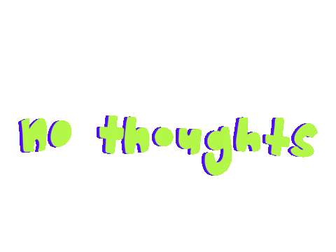 No Thoughts Purple Words Sticker