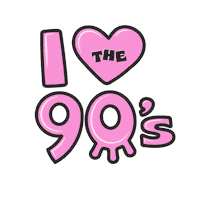 I Love The 90S Sticker by Nevada Milk