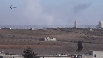 Plumes of Smoke Seen as Strikes Reported on Idlib Town