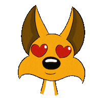 zenitramfox love heart fox coeur Sticker