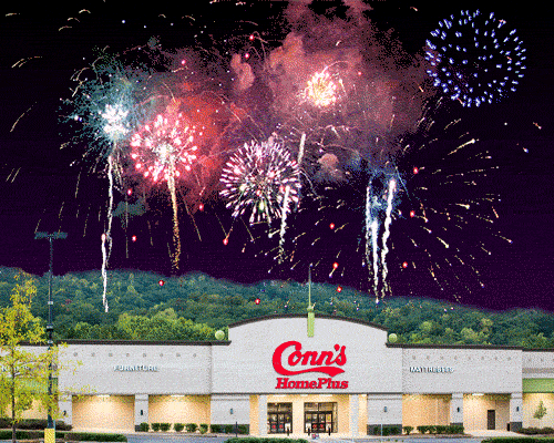 ConnsHomePlus giphyupload shopping fireworks conns GIF