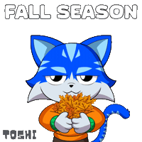 Fall Season Cat Sticker by Toshithecat