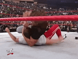 Sports gif. Triple H from WWE is bashing a man in the ring. Triple H punches the man endlessly, and the man's hands flop on the floor with each punch.