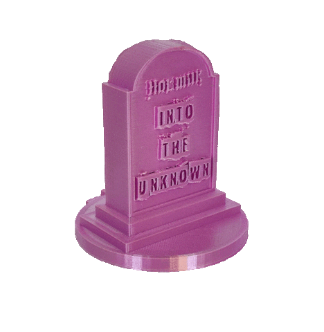 youlikehotmilk skull carton gravestone into the unknown Sticker