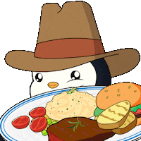 Hungry Lets Eat Sticker by Pudgy Penguins
