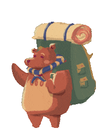 mooncatgames hello hi wave bear Sticker