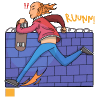 Skate Running Sticker