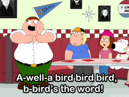 family guy bird is the word GIF