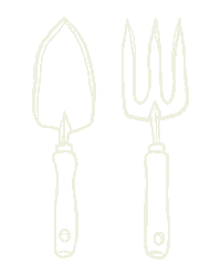 BungalowBlooms gardening shovel spade trowel Sticker