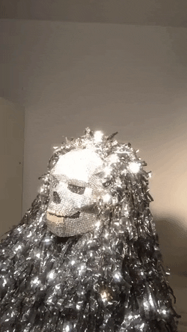 rachelkiernan giphygifmaker sparkle skull costume GIF