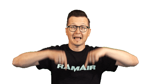 Click Here Two Fingers Sticker by Ramair