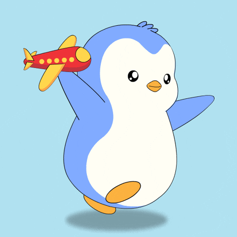 Flying On My Way GIF by Pudgy Penguins