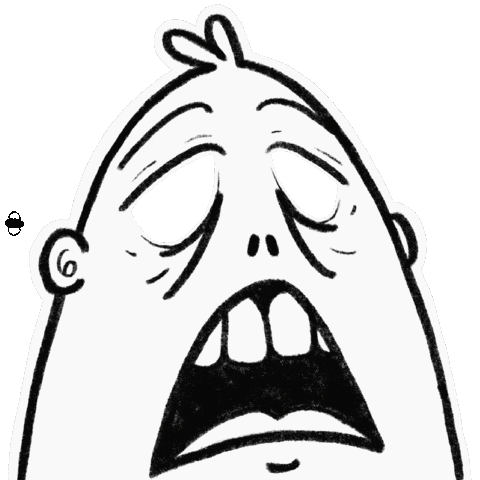 leonorroncal sad shocked black and white shock Sticker