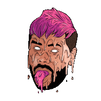 levenkhandj drip melting melt pink hair Sticker