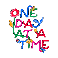 One Day At A Time Rainbow Sticker by Self-Care Is For Everyone