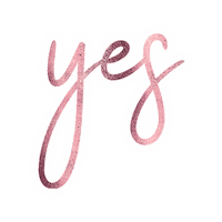 Rose Gold Yes Sticker by Crissy Conner