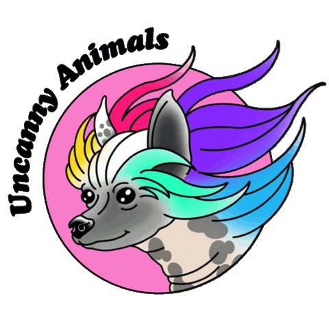 UncannyAnimals giphyupload dog rainbow groom Sticker