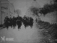 NationalWWIMuseum black and white running military footage GIF
