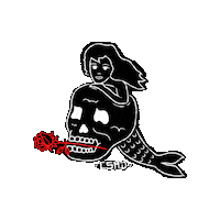 Red Rose Beach Sticker by Concrete Surfers Motorcycle Dudes - CSMD
