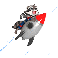 BetFuryGaming space rocket raccoon to the moon Sticker