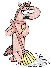 Clean Up Horse Sticker by T. L. McBeth