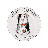 Jimbobart happy illustration birthday happy birthday Sticker