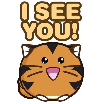 I See You Cat Sticker by Fuzzballs