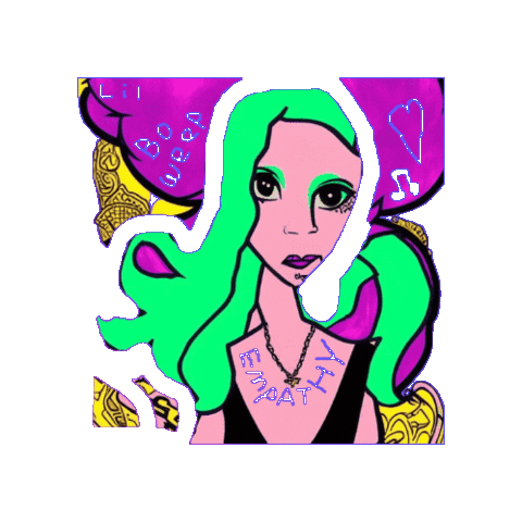 Awesome Green Hair Sticker by A Reason To Feel